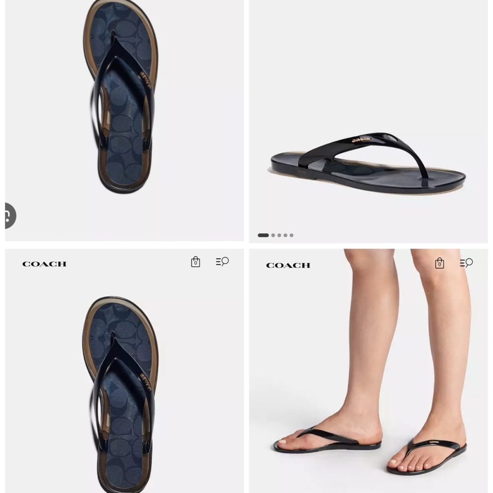 Coach Black Glossy Sandals - Picture 7 of 7